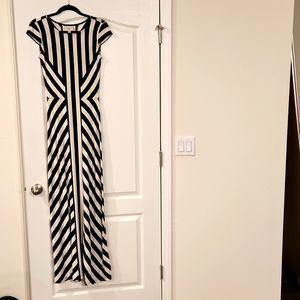 Black & Off-White Maxi Dress